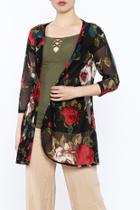  Floral Mesh Cardigan