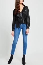  Roxanne Metallic Wrap Top