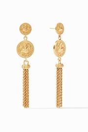  Coin Tassel Earring-gold Zircon