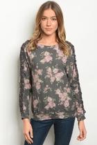  Charcoal Flower Top
