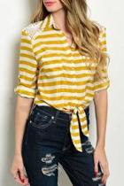  Striped Lace Top