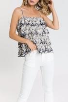  Snake-print Ruffle Top