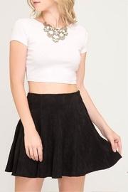 Faux Suede Flare-skirt