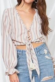  Tie-front Stripe Top