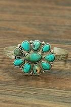  Flower Turquoise Cuff