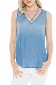  Denim V Neck Top