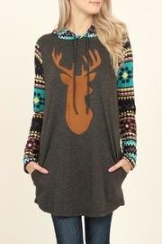  Suede Deer Hooded Tunic