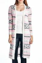  Long Printed Cardigan