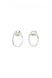  Silver-oval Bauble Earrings