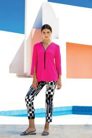  Hot Pink Zipper Tunic