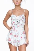  Stripe Floral Romper