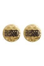  Blessed Engraved Message-earrings