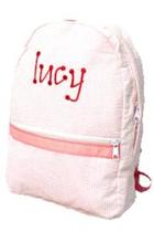  Personalized Pink-seersucker Backpack