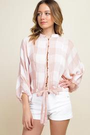  Buffalo Check Button Up Blouse Top