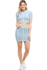  High-neck Sweater Skirt-set