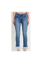  Frayed Straight Jeans