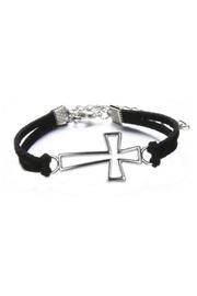  Shiny-cross Leather Bracelet