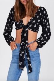  Palm Print Tie-front
