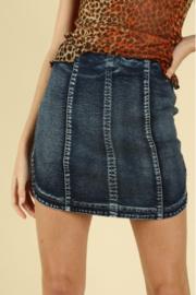  Round Hem Denim Skirt