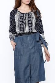  Navy Printed Crop Top