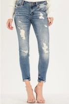  Distressed Mid-rise Ankle-skinny-jean
