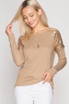  Sequined Sweater Top
