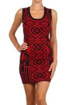  Red Patterned Dress