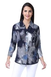  Blue Patchwork Shirt