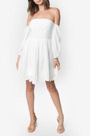  Off-shoulder Embroidered-edge Dress