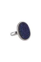  Silver Blue Druzy Ring