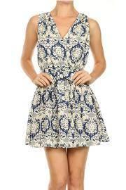  Damask Floral Mini Dress