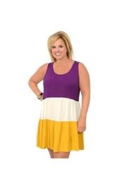  Colorblock Peasant Dress