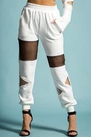  White Mesh Joggers