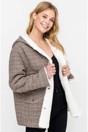  Plaid Fur Jacket