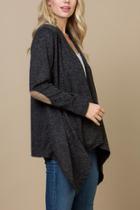  Hi-lo Cardigan With Elbow Patch
