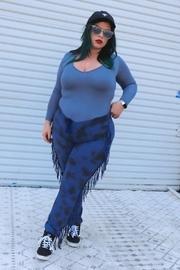  Leopard Fringe Joggers