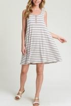  Flared Stripe Dress