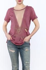  Distressed Mesh Tee