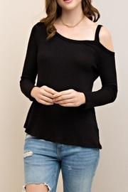  Waffle Cold Shoulder Top