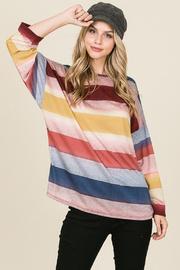  Multi Color Striped Loose Fit Top