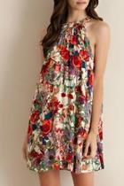 Floral Trapeze Dress