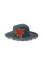  Crystal Floral Denim Hat