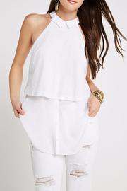  Double Layer Collared Top