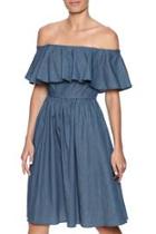  Off Shoulder Denim Dress