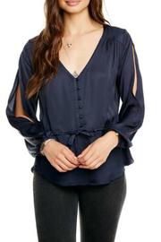  Silky Peplum Blouson Slv Top