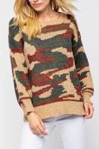  Camel Camo Sweater