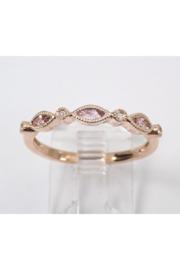  Diamond And Pink Tourmaline Wedding Ring Anniversary Stackable Band 14k Rose Gold Size 7.25 Free Sizing