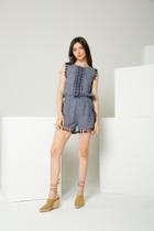  Embroidered Blue Romper