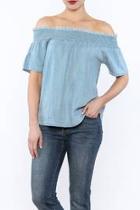  Chambray Off-shoulder Top