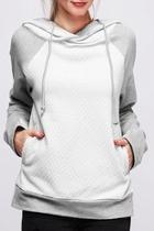  White Quilted Hoodie